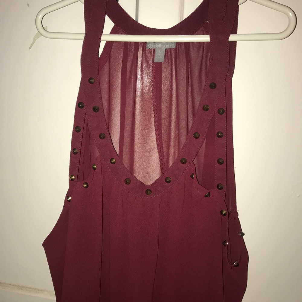 Maroon top